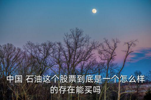 中國(guó) 石油這個(gè)股票到底是一個(gè)怎么樣的存在能買(mǎi)嗎