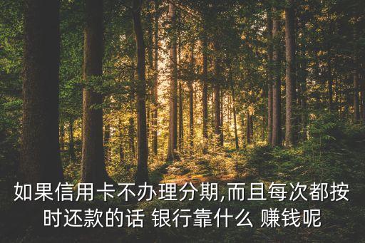 如果信用卡不辦理分期,而且每次都按時(shí)還款的話(huà) 銀行靠什么 賺錢(qián)呢