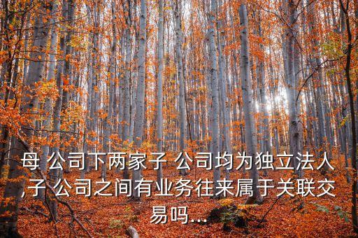 母 公司下兩家子 公司均為獨(dú)立法人,子 公司之間有業(yè)務(wù)往來屬于關(guān)聯(lián)交易嗎...