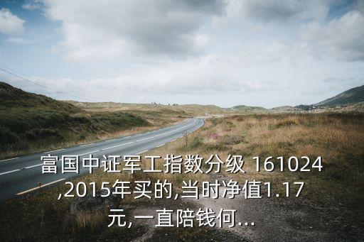 富國中證軍工指數(shù)分級(jí) 161024,2015年買的,當(dāng)時(shí)凈值1.17元,一直陪錢何...