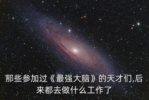 那些參加過《最強(qiáng)大腦》的天才們,后來(lái)都去做什么工作了