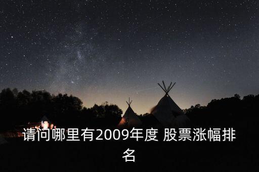 請問哪里有2009年度 股票漲幅排名