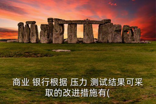 商業(yè) 銀行根據(jù) 壓力 測試結(jié)果可采取的改進措施有(