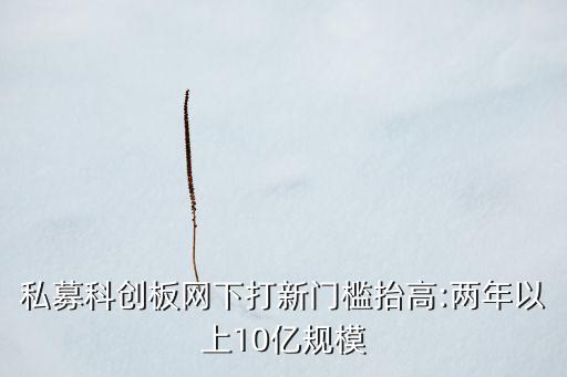私募科創(chuàng)板網下打新門檻抬高:兩年以上10億規(guī)模