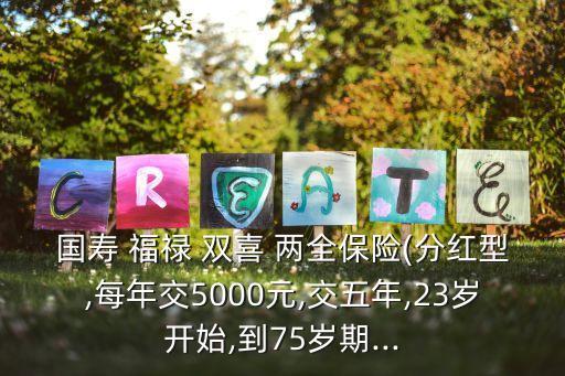 國(guó)壽 福祿 雙喜 兩全保險(xiǎn)(分紅型,每年交5000元,交五年,23歲開(kāi)始,到75歲期...