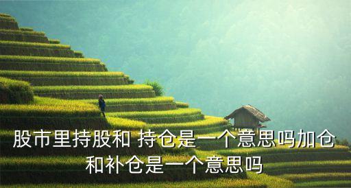 股市里持股和 持倉是一個意思嗎加倉和補倉是一個意思嗎