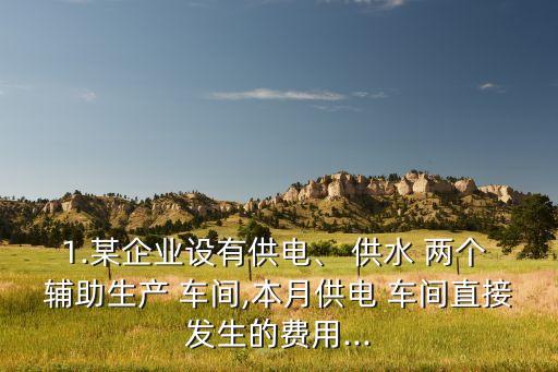 1.某企業(yè)設(shè)有供電、 供水 兩個 輔助生產(chǎn) 車間,本月供電 車間直接發(fā)生的費用...