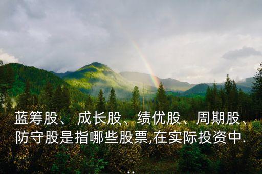 藍籌股、 成長股、績優(yōu)股、周期股、防守股是指哪些股票,在實際投資中...