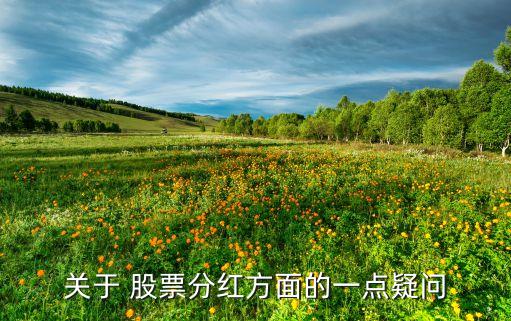 關(guān)于 股票分紅方面的一點疑問