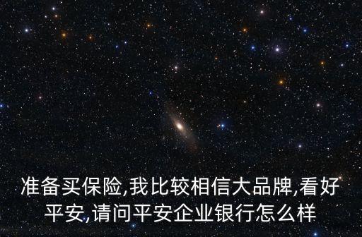 準(zhǔn)備買(mǎi)保險(xiǎn),我比較相信大品牌,看好平安,請(qǐng)問(wèn)平安企業(yè)銀行怎么樣