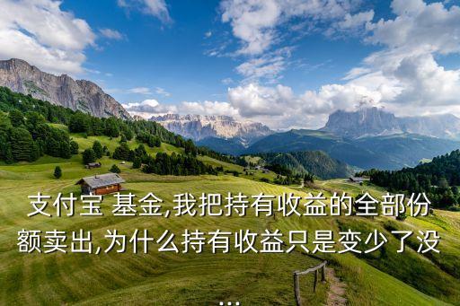 支付寶 基金,我把持有收益的全部份額賣(mài)出,為什么持有收益只是變少了沒(méi)...