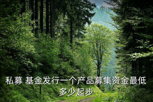 私募 基金發(fā)行一個產品募集資金最低多少起步
