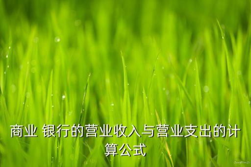 商業(yè) 銀行的營業(yè)收入與營業(yè)支出的計(jì)算公式