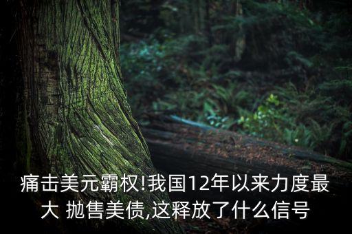 痛擊美元霸權(quán)!我國(guó)12年以來力度最大 拋售美債,這釋放了什么信號(hào)