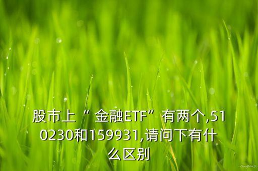 股市上“ 金融ETF”有兩個,510230和159931,請問下有什么區(qū)別