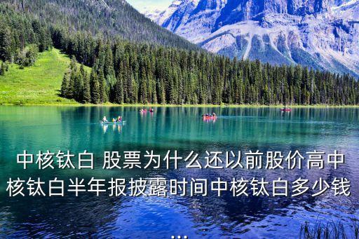 中核鈦白 股票為什么還以前股價(jià)高中核鈦白半年報(bào)披露時(shí)間中核鈦白多少錢...