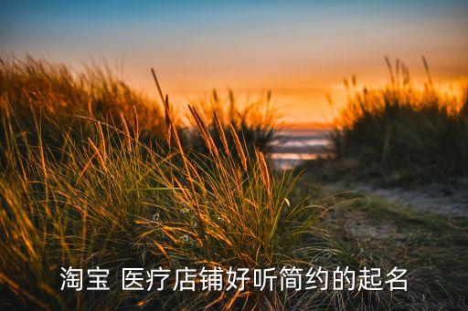 淘寶 醫(yī)療店鋪好聽(tīng)簡(jiǎn)約的起名