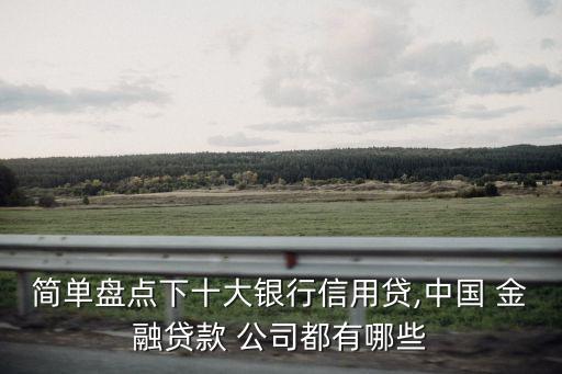 簡單盤點下十大銀行信用貸,中國 金融貸款 公司都有哪些