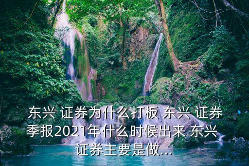  東興 證券為什么打板 東興 證券季報(bào)2021年什么時(shí)候出來(lái) 東興 證券主要是做...