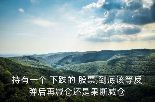 持有一個(gè) 下跌的 股票,到底該等反彈后再減倉(cāng)還是果斷減倉(cāng)