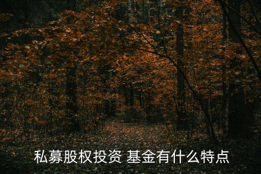  私募股權(quán)投資 基金有什么特點