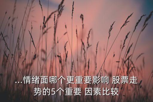 ...情緒面哪個(gè)更重要影響 股票走勢(shì)的5個(gè)重要 因素比較