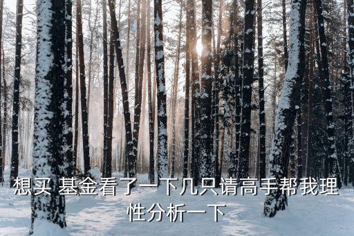 想買 基金看了一下幾只請(qǐng)高手幫我理性分析一下