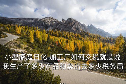 小型家庭日化 加工廠如何交稅就是說我生產(chǎn)了多少產(chǎn)品和賣出去多少稅務(wù)局...