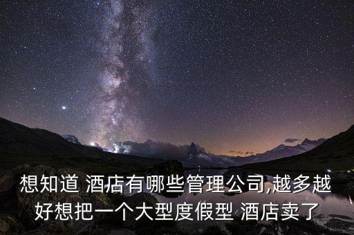 想知道 酒店有哪些管理公司,越多越好想把一個(gè)大型度假型 酒店賣(mài)了