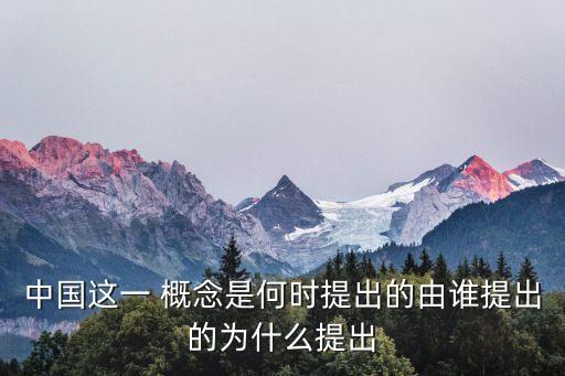 中國這一 概念是何時(shí)提出的由誰提出的為什么提出