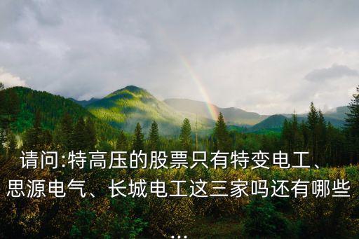 請問:特高壓的股票只有特變電工、 思源電氣、長城電工這三家嗎還有哪些...