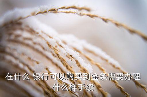 在什么 銀行可以購買到金條需要辦理什么樣手續(xù)