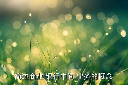 簡述商業(yè) 銀行中間 業(yè)務(wù)的概念