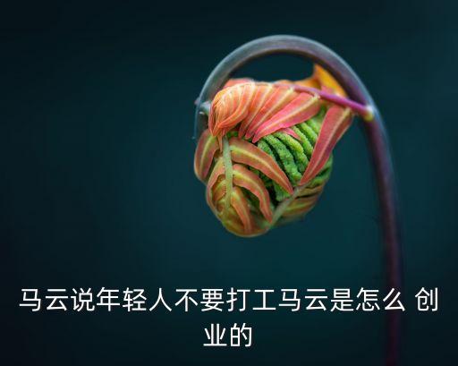 馬云說年輕人不要打工馬云是怎么 創(chuàng)業(yè)的