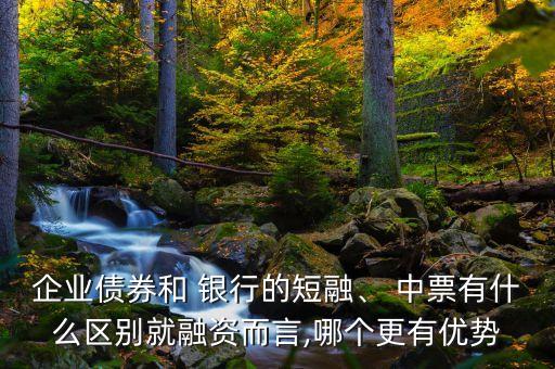 企業(yè)債券和 銀行的短融、 中票有什么區(qū)別就融資而言,哪個(gè)更有優(yōu)勢(shì)