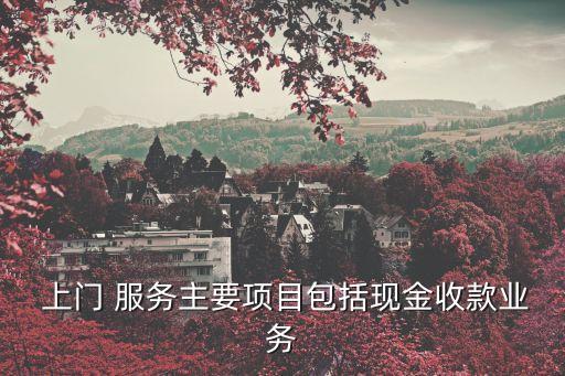  上門 服務(wù)主要項(xiàng)目包括現(xiàn)金收款業(yè)務(wù)