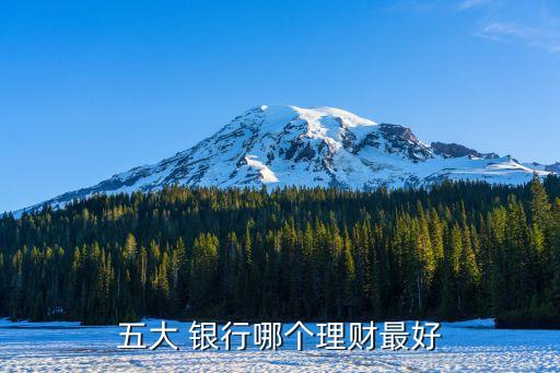 五大 銀行哪個理財最好