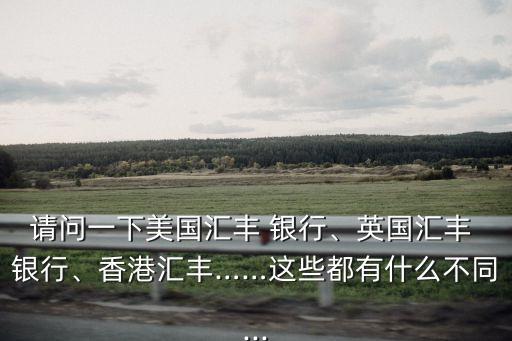 請(qǐng)問(wèn)一下美國(guó)匯豐 銀行、英國(guó)匯豐 銀行、香港匯豐……這些都有什么不同...