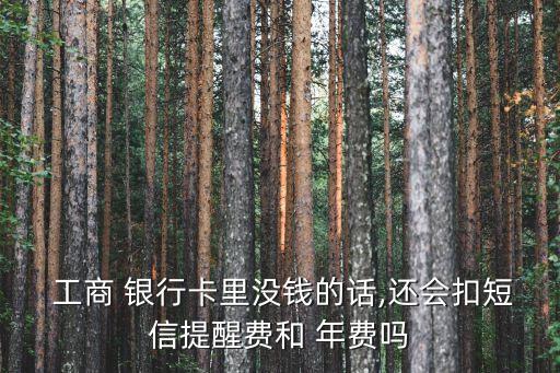  工商 銀行卡里沒錢的話,還會(huì)扣短信提醒費(fèi)和 年費(fèi)嗎