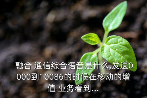 融合 通信綜合語音是什么,發(fā)送0000到10086的時(shí)候在移動(dòng)的增值 業(yè)務(wù)看到...
