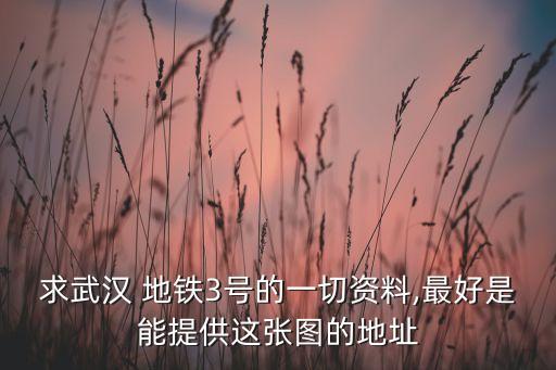 求武漢 地鐵3號(hào)的一切資料,最好是能提供這張圖的地址