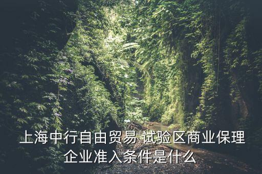  上海中行自由貿(mào)易 試驗區(qū)商業(yè)保理企業(yè)準(zhǔn)入條件是什么