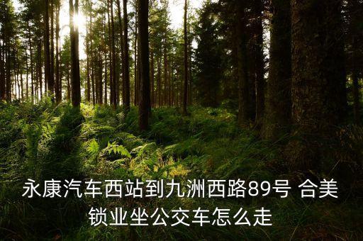 永康汽車西站到九洲西路89號(hào) 合美鎖業(yè)坐公交車怎么走