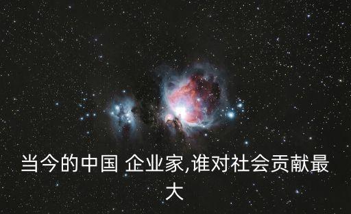 當今的中國 企業(yè)家,誰對社會貢獻最大