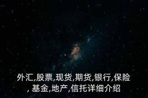 外匯,股票,現(xiàn)貨,期貨,銀行,保險, 基金,地產(chǎn),信托詳細(xì)介紹