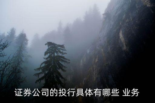 證券公司的投行具體有哪些 業(yè)務