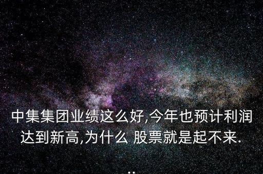 中集集團(tuán)業(yè)績(jī)這么好,今年也預(yù)計(jì)利潤(rùn)達(dá)到新高,為什么 股票就是起不來(lái)...