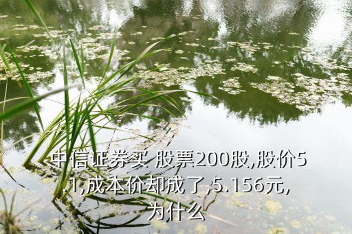  中信證券買 股票200股,股價(jià)5.1,成本價(jià)卻成了,5.156元,為什么
