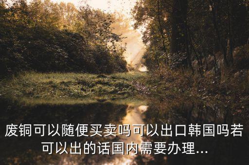 廢銅可以隨便買賣嗎可以出口韓國嗎若可以出的話國內(nèi)需要辦理...