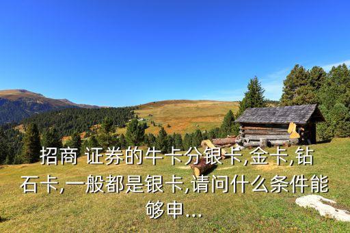  招商 證券的?？ǚ帚y卡,金卡,鉆石卡,一般都是銀卡,請問什么條件能夠申...